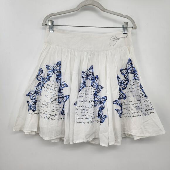 Desigual Style 52F27D9 Embroidered Butterfly Skirt Size 38 - Picture 3 of 9
